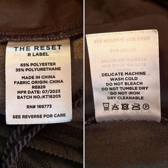 The Reset R Label Slouchy Vegan Leather Trouser Black Size M - Picture 11 of 12